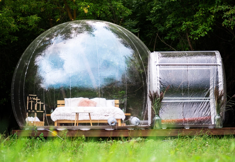 camping in bubble tent